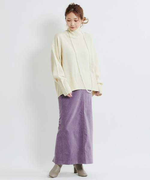 DouDou(ドゥドゥ)の「ベルベットタイトスカート(スカート・レディース・ベージュ/ブルー/パープル・FREE)」の18枚目の写真