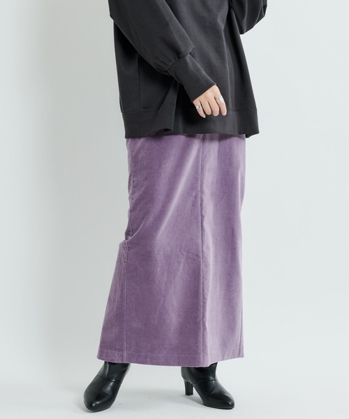 DouDou(ドゥドゥ)の「ベルベットタイトスカート(スカート・レディース・ベージュ/ブルー/パープル・FREE)」の8枚目の写真