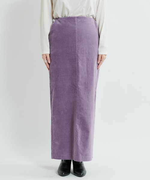 DouDou(ドゥドゥ)の「ベルベットタイトスカート(スカート・レディース・ベージュ/ブルー/パープル・FREE)」の14枚目の写真