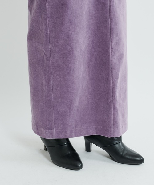 DouDou(ドゥドゥ)の「ベルベットタイトスカート(スカート・レディース・ベージュ/ブルー/パープル・FREE)」の9枚目の写真