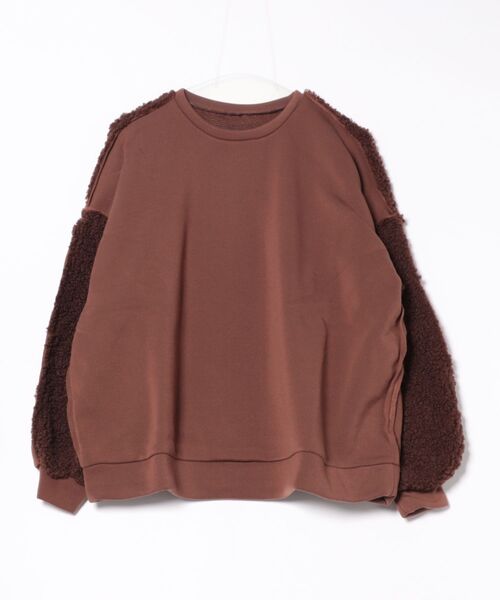 STYLEBLOCK（スタイルブロック）の「裏起毛ボア切替プルオーバー（スウェット・レディース・アイボリー/ブラック/ブラウン/グレイッシュベージュ・M）」の3枚目の写真