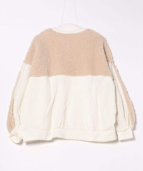 STYLEBLOCK（スタイルブロック）の「裏起毛ボア切替プルオーバー（スウェット・レディース・アイボリー/ブラック/ブラウン/グレイッシュベージュ・M）」の8枚目の写真