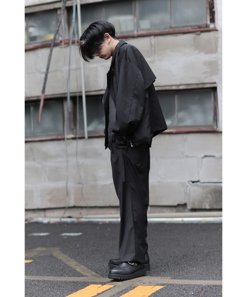 CREARE -LINO-（クレアーレリノ）の「オーバーサイズ　TRショートテーラージャケット<セットアップ可>（テーラードジャケット・メンズ・ブラック/ブラウン/グレイッシュベージュ・M/L）」の9枚目の写真