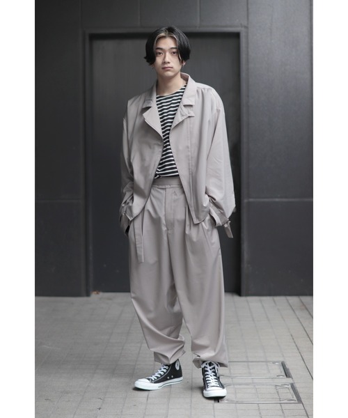 CREARE -LINO-（クレアーレリノ）の「オーバーサイズ　TRショートテーラージャケット<セットアップ可>（テーラードジャケット・メンズ・ブラック/ブラウン/グレイッシュベージュ・M/L）」の10枚目の写真