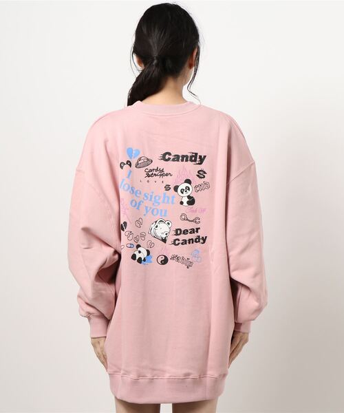 Candy Stripper（キャンディストリッパー）の「I LOOSE…SWEAT OP（ワンピース・レディース・オフホワイト/ピンク/オレンジ/ブラック・2）」の9枚目の写真