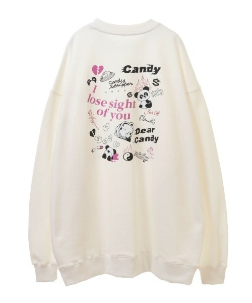 Candy Stripper（キャンディストリッパー）の「I LOOSE…SWEAT OP（ワンピース・レディース・オフホワイト/ピンク/オレンジ/ブラック・2）」の2枚目の写真