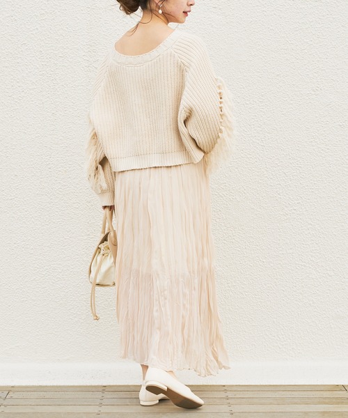 Chico（チコ）の「ワッシャークリンクルアシメスカート（スカート・レディース・ライトベージュ/ミント/ブラック・FREE）」の6枚目の写真