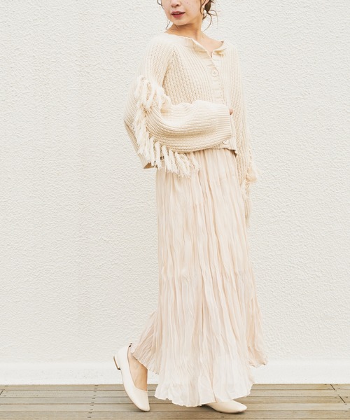 Chico（チコ）の「ワッシャークリンクルアシメスカート（スカート・レディース・ライトベージュ/ミント/ブラック・FREE）」の5枚目の写真