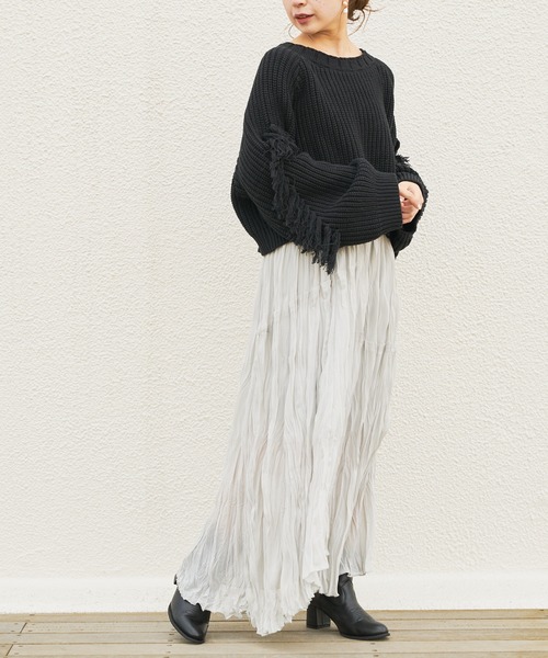 Chico（チコ）の「ワッシャークリンクルアシメスカート（スカート・レディース・ライトベージュ/ミント/ブラック・FREE）」の7枚目の写真