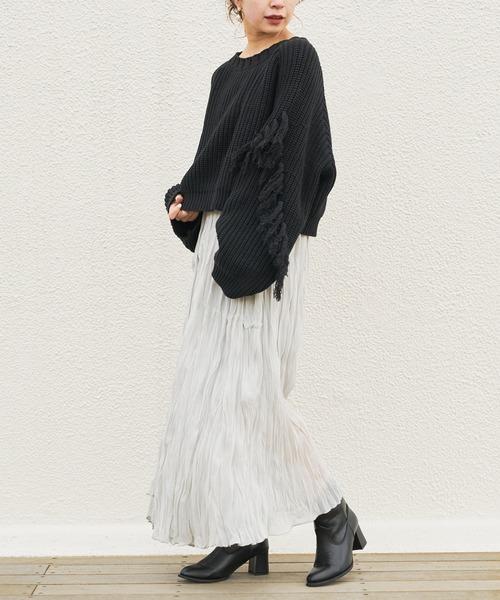 Chico（チコ）の「ワッシャークリンクルアシメスカート（スカート・レディース・ライトベージュ/ミント/ブラック・FREE）」の8枚目の写真