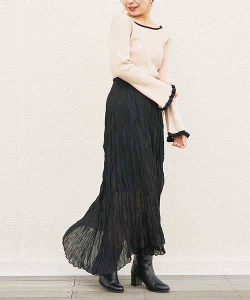 Chico（チコ）の「ワッシャークリンクルアシメスカート（スカート・レディース・ライトベージュ/ミント/ブラック・FREE）」の11枚目の写真