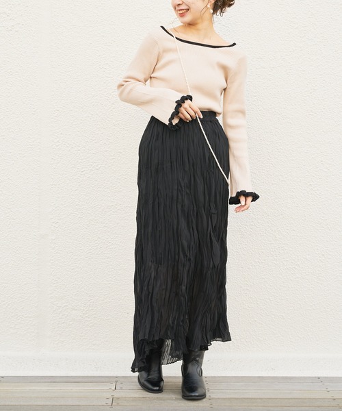 Chico（チコ）の「ワッシャークリンクルアシメスカート（スカート・レディース・ライトベージュ/ミント/ブラック・FREE）」の10枚目の写真