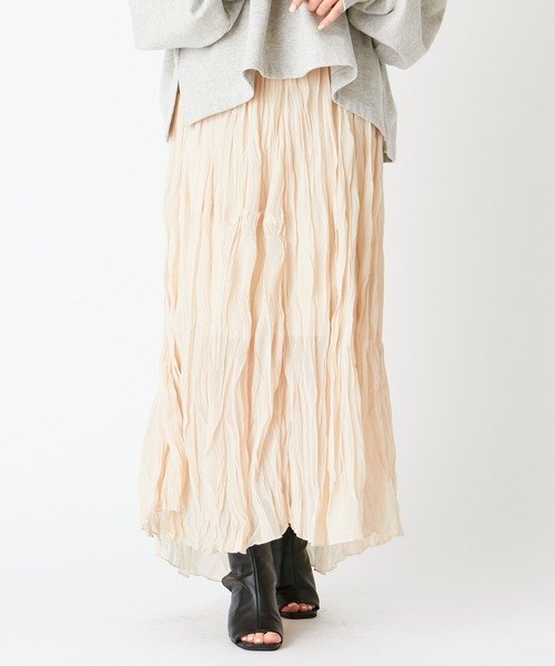 Chico（チコ）の「ワッシャークリンクルアシメスカート（スカート・レディース・ライトベージュ/ミント/ブラック・FREE）」の14枚目の写真