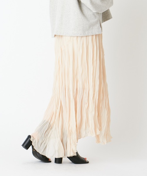 Chico（チコ）の「ワッシャークリンクルアシメスカート（スカート・レディース・ライトベージュ/ミント/ブラック・FREE）」の15枚目の写真