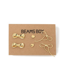 BEAMS BOY / リボンハート セット ピアス