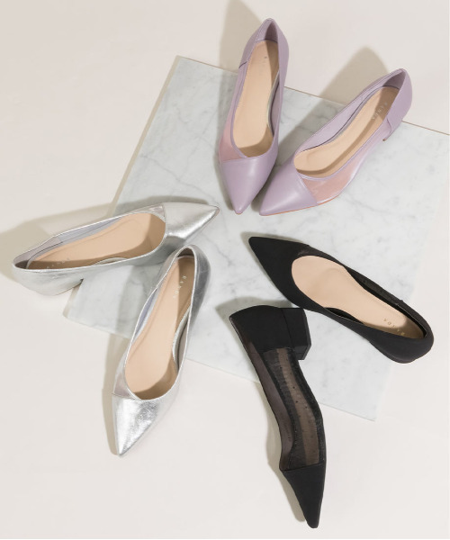 RANDA（ランダ）の「ソフト アシンメトリーデザインポインテッドトゥメッシュパンプス（パンプス・レディース・シルバー/ブラック/パープル・24.5/22.5/23/23.5/25/24）」の15枚目の写真