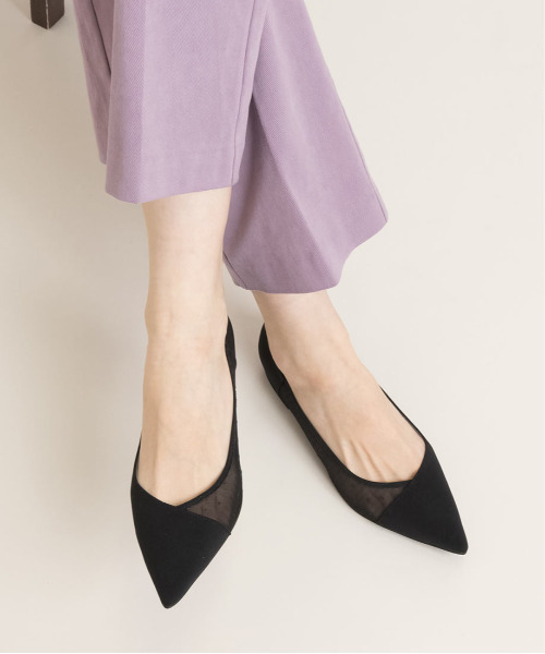 RANDA（ランダ）の「ソフト アシンメトリーデザインポインテッドトゥメッシュパンプス（パンプス・レディース・シルバー/ブラック/パープル・24.5/22.5/23/23.5/25/24）」の16枚目の写真