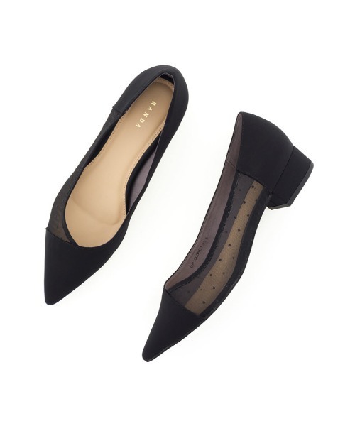 RANDA（ランダ）の「ソフト アシンメトリーデザインポインテッドトゥメッシュパンプス（パンプス・レディース・シルバー/ブラック/パープル・24.5/22.5/23/23.5/25/24）」の13枚目の写真