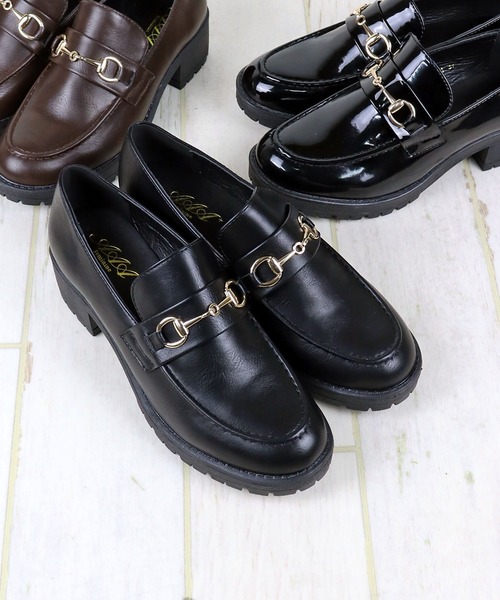 AAA+（サンエープラス）の「AAA / ビットモチーフ厚底ローファー(3584)　厚底軽量タンクソール（ローファー・レディース・ブラック/ブラック系その他/ダークブラウン/ブラック系その他2/アイボリー/グレイッシュベージュ/ブラック×ホワイト・35/40/39/36/37/38/41/42）」の3枚目の写真