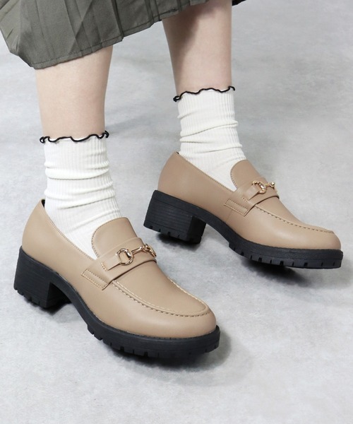 AAA+（サンエープラス）の「AAA / ビットモチーフ厚底ローファー(3584)　厚底軽量タンクソール（ローファー・レディース・ブラック/ブラック系その他/ダークブラウン/ブラック系その他2/アイボリー/グレイッシュベージュ/ブラック×ホワイト・35/40/39/36/37/38/41/42）」の15枚目の写真