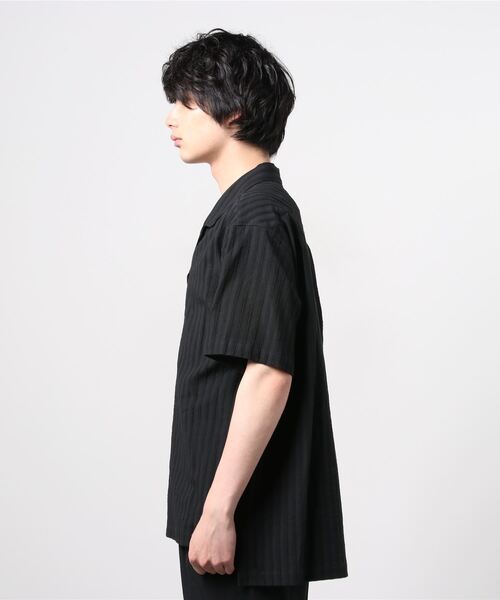 Juha(ユハ)の「JUHA LENO CLOTH STRIPE S/S SHIRT (10130704)(シャツ/ブラウス・メンズ・ブラック・4/3)」の3枚目の写真