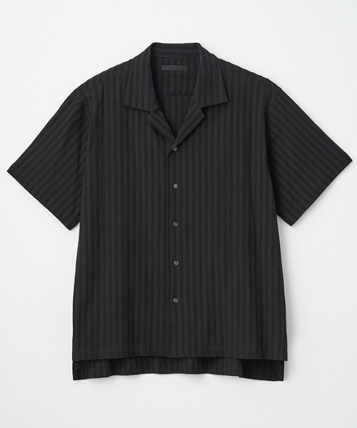 Juha(ユハ)の「JUHA LENO CLOTH STRIPE S/S SHIRT (10130704)(シャツ/ブラウス・メンズ・ブラック・4/3)」の1枚目の写真