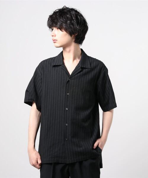 Juha(ユハ)の「JUHA LENO CLOTH STRIPE S/S SHIRT (10130704)(シャツ/ブラウス・メンズ・ブラック・4/3)」の4枚目の写真