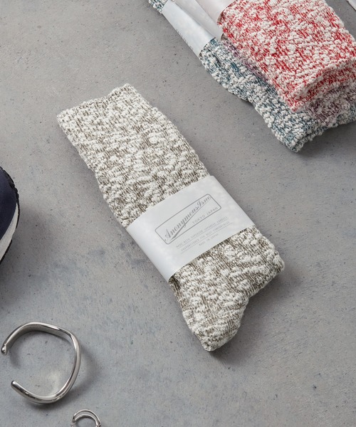 ANONYMOUSISM（アノニマスイズム）の「【ANONYMOUSISM】ライトスラブ クルー丈ソックス/アノニマスイズム（ソックス/靴下・メンズ・ラベンダー/グリーン系3/オレンジ系/カーキ/グレー/ブルー/ネイビー/アイボリー/グリーン系2/ブラウン/レンガ/グリーン系/オレンジ/パープル系その他/グリーン/マスタード/B/コーラル/グリーン系4/レッド/パープル/ベージュ/ブラック/バイオレット/カーキ系/オレンジ系その他/モスグリーン/ダークネイビー・25cm～27cm/23cm～25cm）」の5枚目の写真