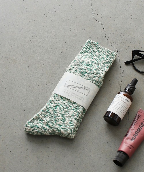 ANONYMOUSISM（アノニマスイズム）の「【ANONYMOUSISM】ライトスラブ クルー丈ソックス/アノニマスイズム（ソックス/靴下・メンズ・ラベンダー/グリーン系3/オレンジ系/カーキ/グレー/ブルー/ネイビー/アイボリー/グリーン系2/ブラウン/レンガ/グリーン系/オレンジ/パープル系その他/グリーン/マスタード/B/コーラル/グリーン系4/レッド/パープル/ベージュ/ブラック/バイオレット/カーキ系/オレンジ系その他/モスグリーン/ダークネイビー・25cm～27cm/23cm～25cm）」の7枚目の写真