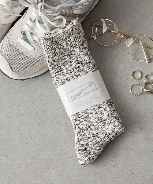 ANONYMOUSISM（アノニマスイズム）の「【ANONYMOUSISM】ライトスラブ クルー丈ソックス/アノニマスイズム（ソックス/靴下・メンズ・ラベンダー/グリーン系3/オレンジ系/カーキ/グレー/ブルー/ネイビー/アイボリー/グリーン系2/ブラウン/レンガ/グリーン系/オレンジ/パープル系その他/グリーン/マスタード/B/コーラル/グリーン系4/レッド/パープル/ベージュ/ブラック/バイオレット/カーキ系/オレンジ系その他/モスグリーン/ダークネイビー・25cm～27cm/23cm～25cm）」の2枚目の写真