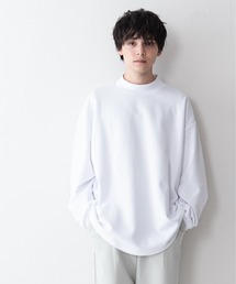 UNIIT | 【UNIIT】ポンチモックネックルーズロンＴ　オーバーサイズ/ビッグシルエット　裾口ラウンド仕様(Tシャツ/カットソー)