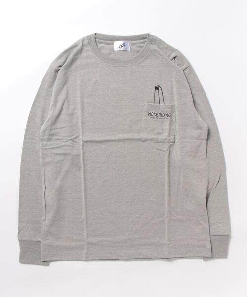 NO WAY(ノーウェイ)の「/Bl/天竺ポケット付き長袖Tシャツ バックプリント(Tシャツ/カットソー・メンズ・ホワイト/ベージュ/オレンジ/グリーン/グレー系/ブラック・LARGE/MEDIUM)」の4枚目の写真