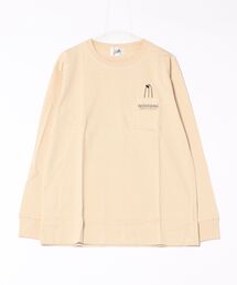 /Bl/天竺ポケット付き長袖Tシャツ バックプリント