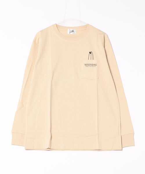 NO WAY(ノーウェイ)の「/Bl/天竺ポケット付き長袖Tシャツ バックプリント(Tシャツ/カットソー・メンズ・ホワイト/ベージュ/オレンジ/グリーン/グレー系/ブラック・LARGE/MEDIUM)」の1枚目の写真