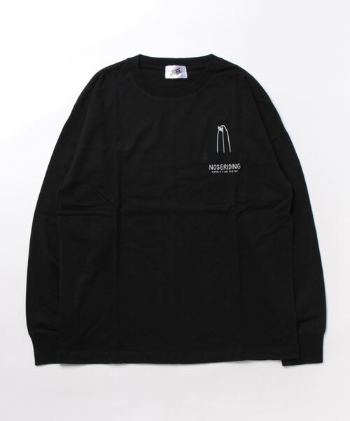 NO WAY(ノーウェイ)の「/Bl/天竺ポケット付き長袖Tシャツ バックプリント(Tシャツ/カットソー・メンズ・ホワイト/ベージュ/オレンジ/グリーン/グレー系/ブラック・LARGE/MEDIUM)」の3枚目の写真