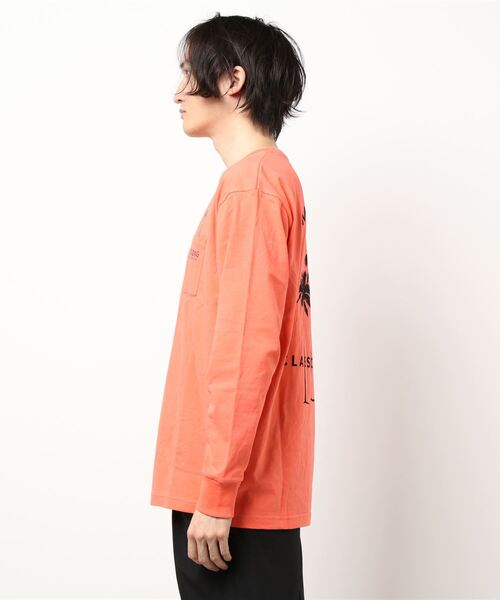 NO WAY(ノーウェイ)の「/Bl/天竺ポケット付き長袖Tシャツ バックプリント(Tシャツ/カットソー・メンズ・ホワイト/ベージュ/オレンジ/グリーン/グレー系/ブラック・LARGE/MEDIUM)」の7枚目の写真