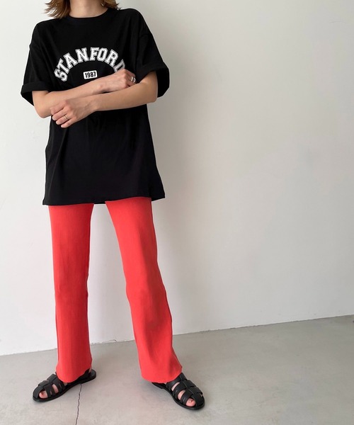 CANAL JEAN（キャナルジーン）の「via j(ヴィアジェイ) "STANFORD"半袖Tシャツ（Tシャツ/カットソー・レディース・ホワイト/ブラック/ヘザーグレー・ONE SIZE）」の7枚目の写真
