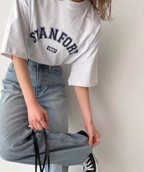 CANAL JEAN（キャナルジーン）の「via j(ヴィアジェイ) "STANFORD"半袖Tシャツ（Tシャツ/カットソー・レディース・ホワイト/ブラック/ヘザーグレー・ONE SIZE）」の10枚目の写真