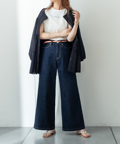 mystic（ミスティック）の「フロント刺繍Tシャツ（Tシャツ/カットソー・レディース・ブラック/オフホワイト/ベージュ/ホワイト系その他2/グレー系その他/グレー系その他2・FREE）」の8枚目の写真