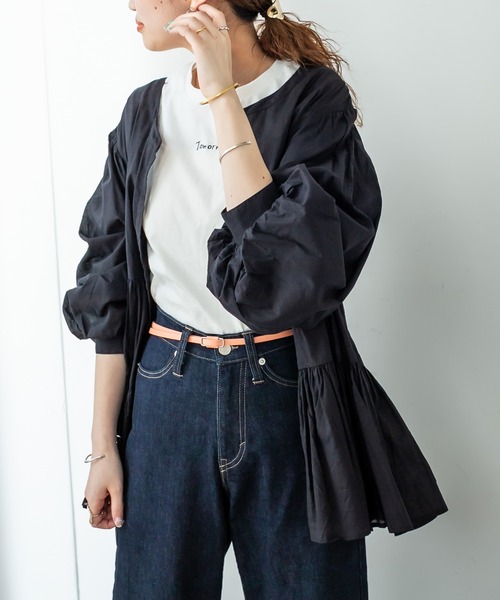 mystic（ミスティック）の「フロント刺繍Tシャツ（Tシャツ/カットソー・レディース・ブラック/オフホワイト/ベージュ/ホワイト系その他2/グレー系その他/グレー系その他2・FREE）」の9枚目の写真