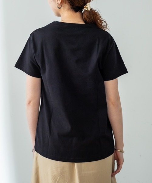 ブラック Tシャツ フロント刺繍 IDEASWAM カラフル刺繍 ブラックT