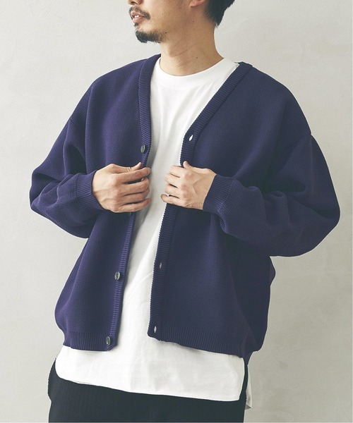 JOURNAL STANDARD relume（ジャーナルスタンダード　レリューム）の「【カーディガン+カットソー2点SET】リサイクルポリエステルニット（ニット/セーター・メンズ・ブラック/ベージュ/パープル/グレー/サックスブルー/ピンク/イエロー/グリーン・MEDIUM/LARGE）」の6枚目の写真