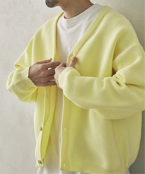 JOURNAL STANDARD relume（ジャーナルスタンダード　レリューム）の「【カーディガン+カットソー2点SET】リサイクルポリエステルニット（ニット/セーター・メンズ・ブラック/ベージュ/パープル/グレー/サックスブルー/ピンク/イエロー/グリーン・MEDIUM/LARGE）」の7枚目の写真