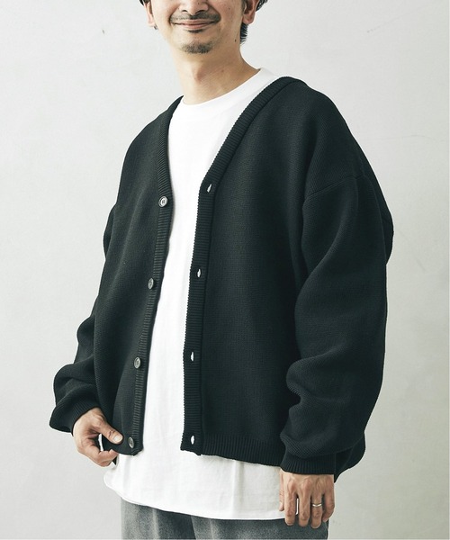 JOURNAL STANDARD relume（ジャーナルスタンダード　レリューム）の「【カーディガン+カットソー2点SET】リサイクルポリエステルニット（ニット/セーター・メンズ・ブラック/ベージュ/パープル/グレー/サックスブルー/ピンク/イエロー/グリーン・MEDIUM/LARGE）」の2枚目の写真