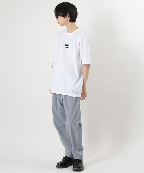 Lee(リー)の「【LEE/リー】ボックスロゴ プリントTシャツ/ビッグシルエット(Tシャツ/カットソー・メンズ・ホワイト/アッシュグレー/サックスブルー/スモークピンク/ブラック・M/L/XL)」の21枚目の写真