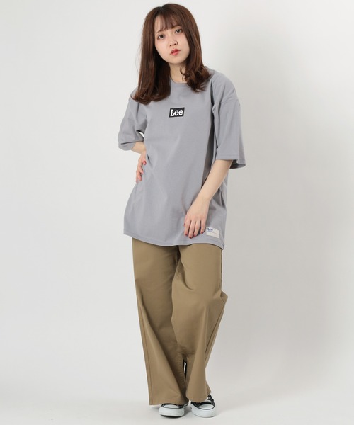Lee(リー)の「【LEE/リー】ボックスロゴ プリントTシャツ/ビッグシルエット(Tシャツ/カットソー・メンズ・ホワイト/アッシュグレー/サックスブルー/スモークピンク/ブラック・M/L/XL)」の19枚目の写真
