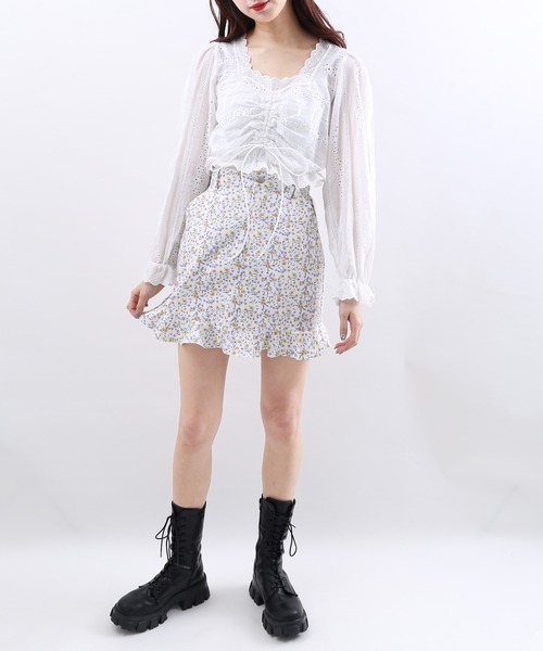 WC（ダブル シー）の「コットンレース長袖ブラウス（シャツ/ブラウス・レディース・ブラック/ホワイト・FREE）」の3枚目の写真