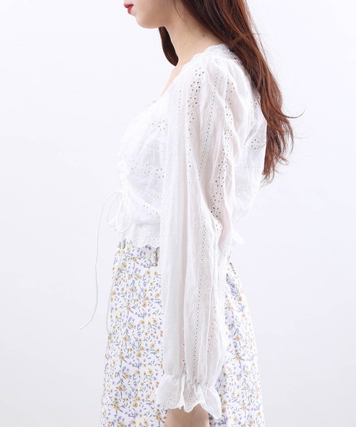 WC（ダブル シー）の「コットンレース長袖ブラウス（シャツ/ブラウス・レディース・ブラック/ホワイト・FREE）」の5枚目の写真