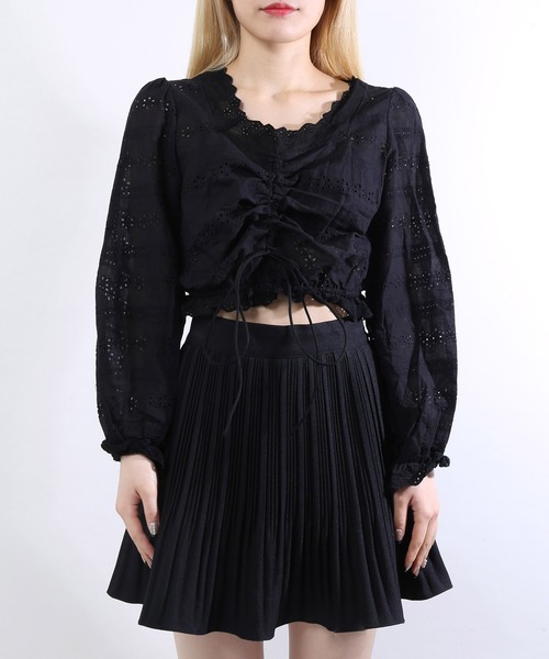 WC（ダブル シー）の「コットンレース長袖ブラウス（シャツ/ブラウス・レディース・ブラック/ホワイト・FREE）」の8枚目の写真