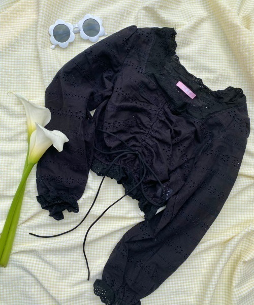 WC（ダブル シー）の「コットンレース長袖ブラウス（シャツ/ブラウス・レディース・ブラック/ホワイト・FREE）」の14枚目の写真